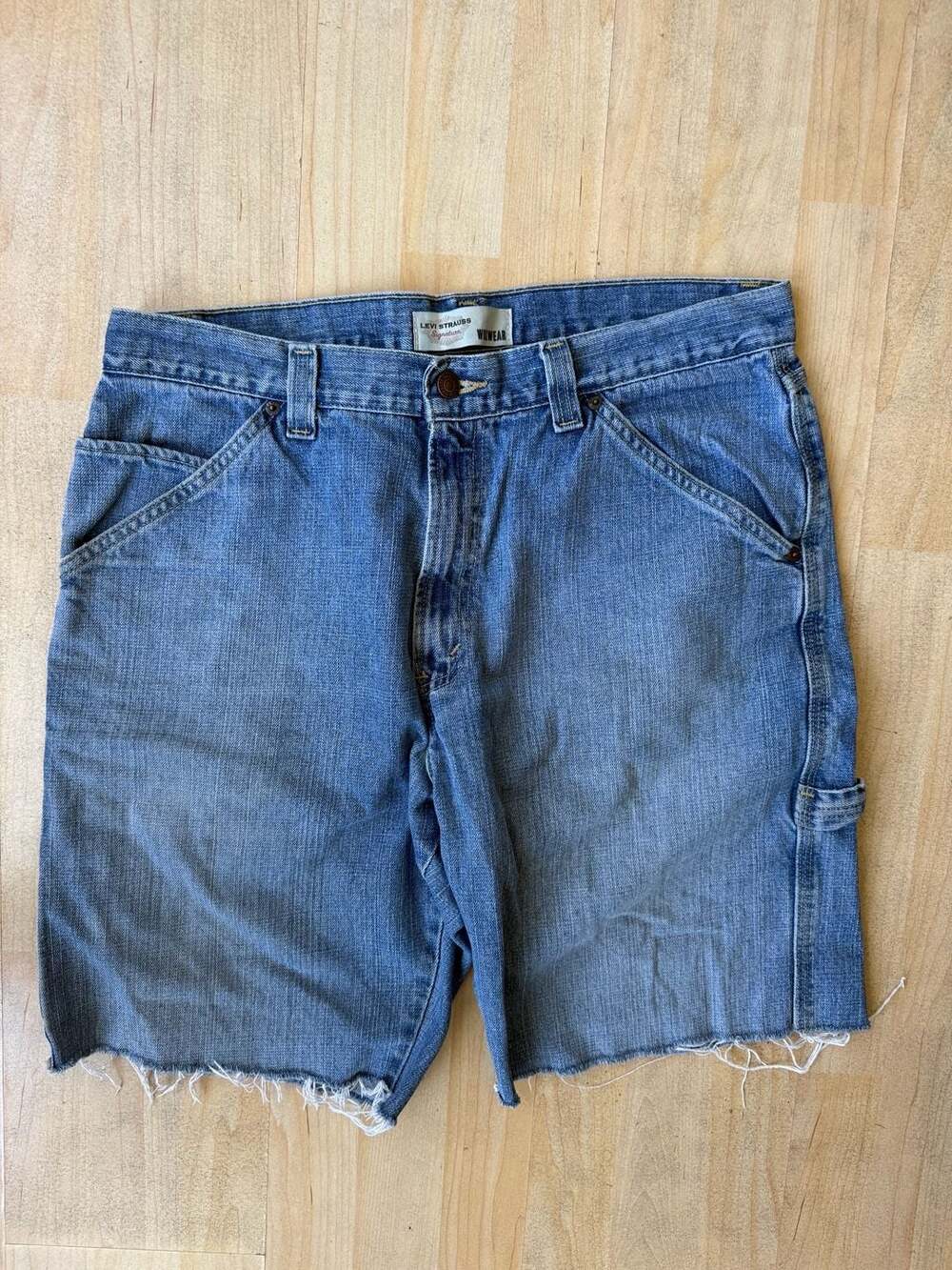 Levi Strauss Signature Worker Wear Denim Carpenter Shorts Size 34